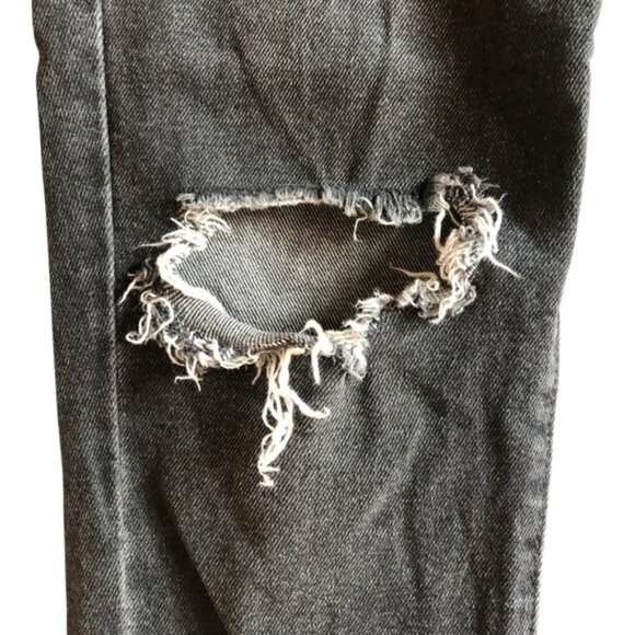 Levi’s 711 Skinny Black Ripped Denim Jeans 28 Distressed - Picture 5 of 14